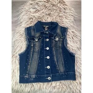 Hot topic women’s cropped jeans jacket vest